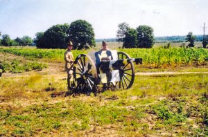 Ralph and Leon Lovett with 75 mm mle 1897 also known as the "French 75mm"